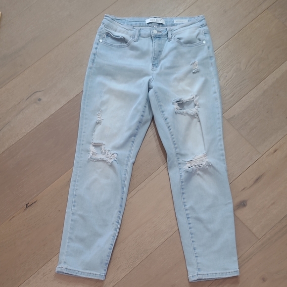 Judy Blue Jeans Women's sz 7/28 Boyfriend Fit Mid Rise Light Wash Ankle Denim - Picture 2 of 16